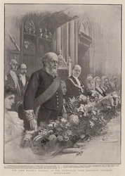 Das Bankett des Lord Mayor in der Guildhall, Lord Salisbury spricht